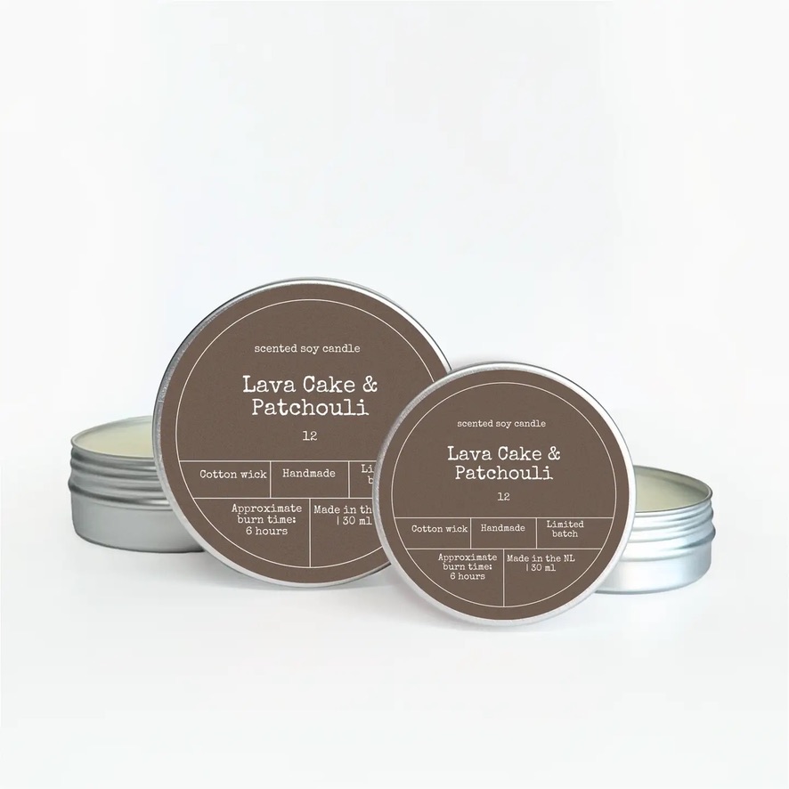 Bon Babef - Geurkaars in blik | Lava Cake & Patchouli