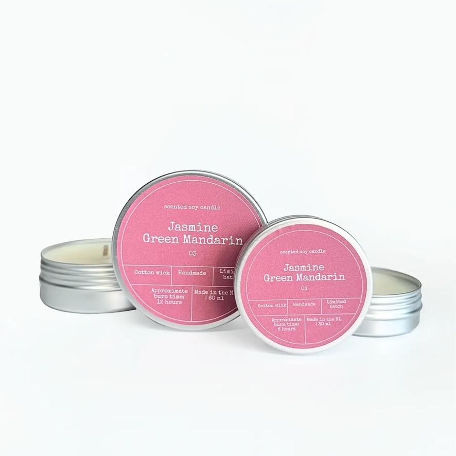 Bon Babef - Geurkaars in blik | Jasmine & Green Mandarin